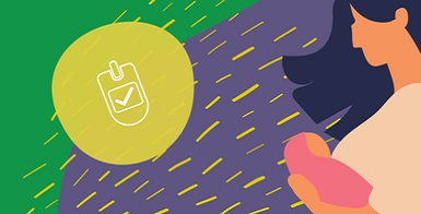 mom looking at infant